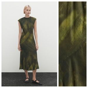 Massimo Dutti Green Midi Dress
